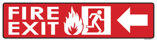 Fire Exit Sign with Left Arrow