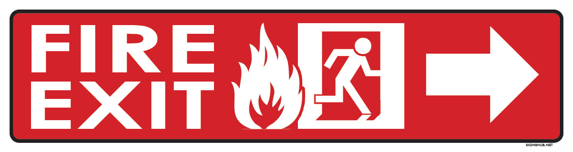 Fire Exit Sign with Right Arrow