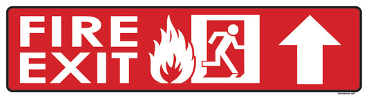 Fire Exit Sign with Up Arrow